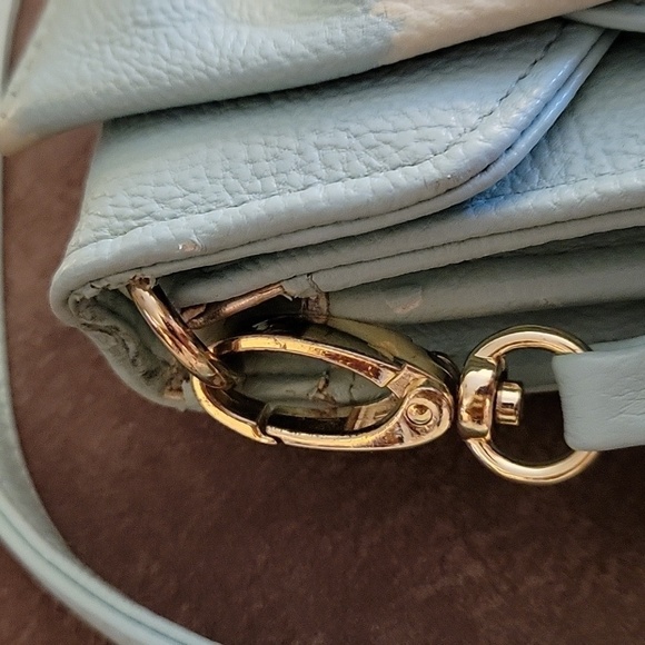 Vtg BETSEY JOHNSON Icy Blue Bow Crossbody Wallet Envelope Micro Purse - Picture 4 of 12